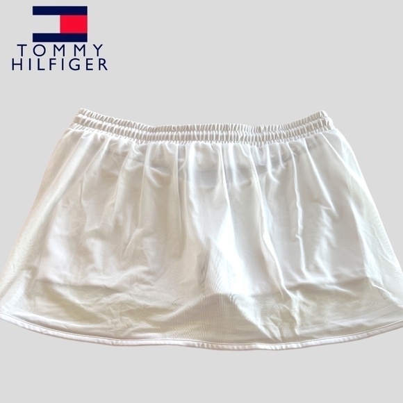 TOMMY HILFIGER Pull On Drawstring Waist Mesh Skort In White-XL/NWT - Picture 8 of 12